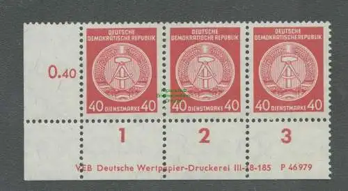 B5088 DDR Dienst 39 A VEB Deutsche Wertpapier-Druckerei DV III-18-97 P 46 979 **