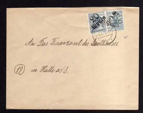 h787 Brief Handstempel Bezirk 20 Wettin 8.7.48 Bedarfsbrief an Finanzamt Halle