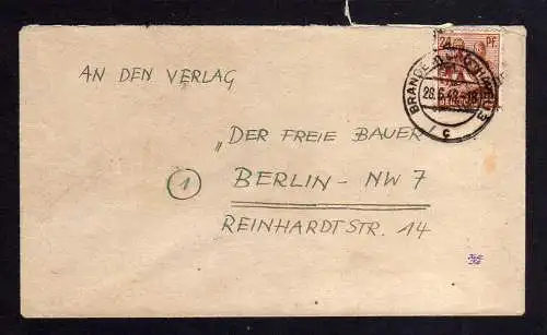 h204 Brief Handstempel Bezirk 36 Brandenburg Havel