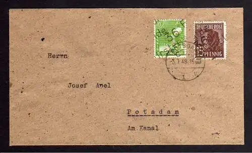 h2269 Handstempel Bezirk 36 Fürstenwalde Potsdam 3.7.48