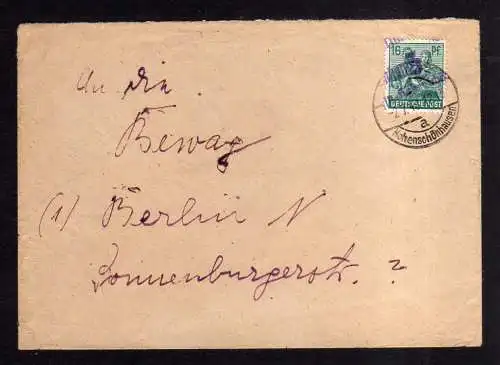 h1729 Handstempel Bezirk 3 Berlin Hohenschönhausen 16 Pfennig Bedarfspost 2.7. O