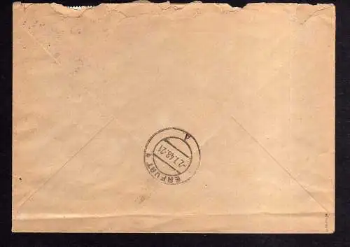 h1624 Handstempel Bezirk 16 Erfurt Orts Einschreiben 2.7.48 gepr. Dr. Böheim BPP