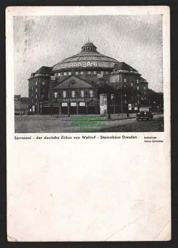 144488 AK Dresden Zirkus Sarrasani Stammhaus 1937 Zirkus von Weltruf