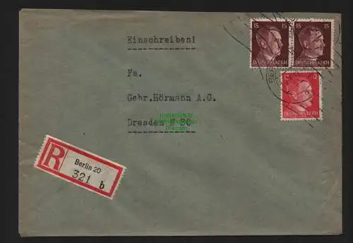 B9061 R-Brief Gebr. Hörmann A.-G. Berlin 20 b 1942 Elisabeth Dittmar