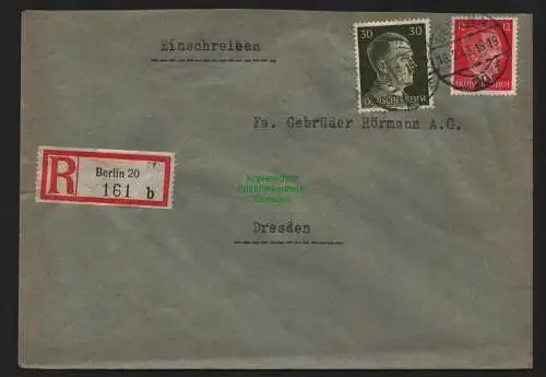 B9062 R-Brief Gebr. Hörmann A.-G. Berlin 20 b 1943 Elisabeth Dittmar