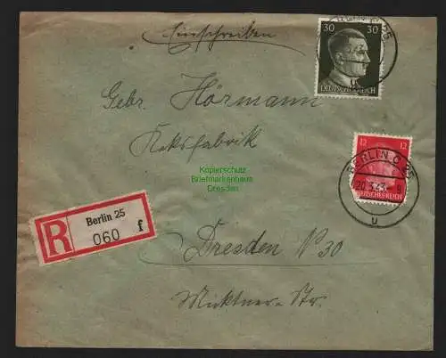 B9075 R-Brief Gebr. Hörmann A.-G. Berlin 25 f 1943 Ernst Hillert