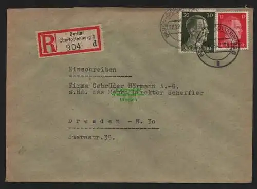 B9140 R-Brief Gebr. Hörmann A.-G. Berlin- Charlottenburg 6 d 1942 Clemens Auer