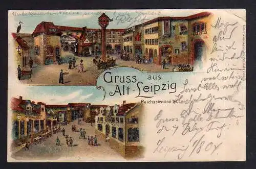 99936 AK Litho Alt Leipzig 1904 Reichsstraße 16 Rathskeller