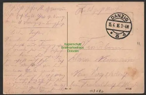 149080 AK Danzig Irrgarten Partie 1916 Feldpost