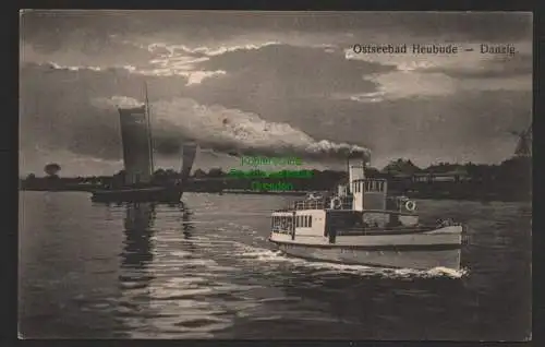 147200 AK Ostseebad Danzig Heubude 1916 See Schiff Segelboot