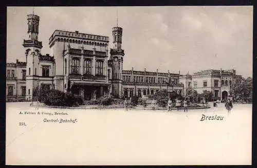 70167 AK Breslau Central Bahnhof 1900 Vollbild Wroclaw