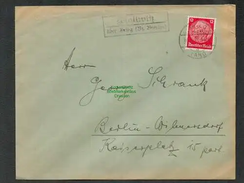 B6051 Brief Malujowice Mollwitz über Brieg Bz. Breslau 1936 Landpoststempel