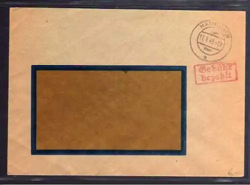 B444 SBZ Brief Gebühr bezahlt 1948 Hainichen