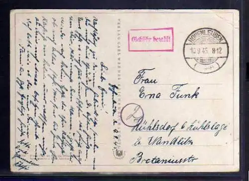 B474 SBZ Postkarte Gebühr bezahlt 1945 Hohenleuben