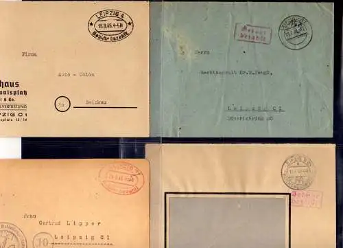 B539 27x SBZ Brief Karte Sammlung Gebühr bezahlt 1945 1948 Leipzig verschiedene