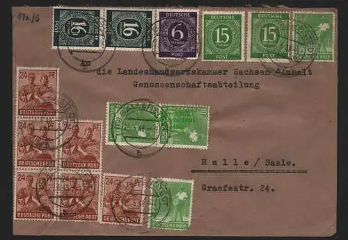 B11398 Brief SBZ Zehnfach Währungsreform 1948 Ballenstedt 26.6.48