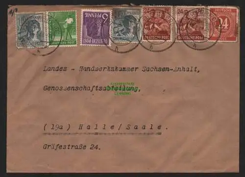 B11401 Brief SBZ Zehnfach Währungsreform 1948 Bitterfeld 11.7.48