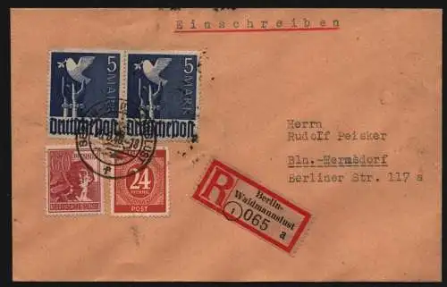 B11847 SBZ Währungsreform Zehnfach 1948 Alliierte Besetzung 2x 962 Einschreiben