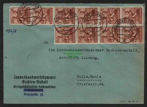 B11399 Brief SBZ Zehnfach Währungsreform 1948 Haldensleben 25.6.48 10x 951