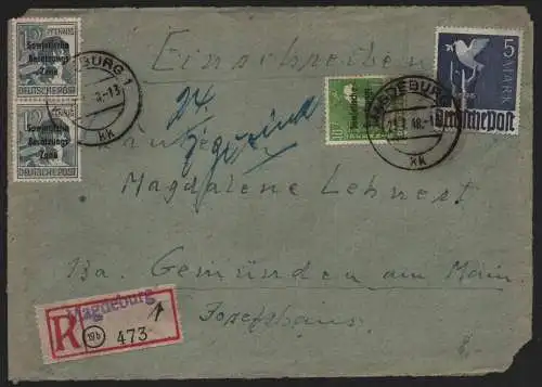 B12490 SBZ 1948 Währungsreform Zehnfach Magdeburg Briefvorderseite mit 962 5 M.