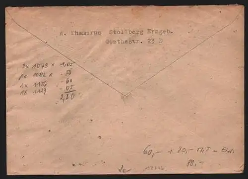 B12416  SBZ Brief 137 X + weitere R-Brief Einschreiben Stollberg Sa. Pirna 1946