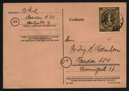 B11849 SBZ Währungsreform Zehnfach 1948 Alliierte Besetzung 936 EF portogerecht