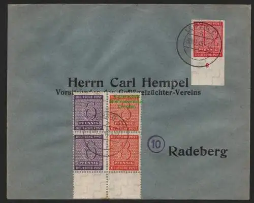 B11159 Brief SBZ Westsachsen  Leipzig 2x WZd 15 gepr. Ströh BPP 1945