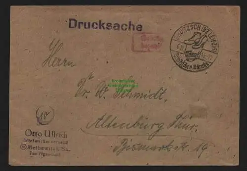 B10385 Brief SBZ Gebühr bezahlt Drucksache 1945 Groitzsch Bz. Leipzig  Altenburg