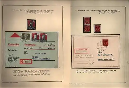 B13518 DDR 2 Blatt Sondermarken 294 80. Geburtstag von Karl Liebknecht Postsache