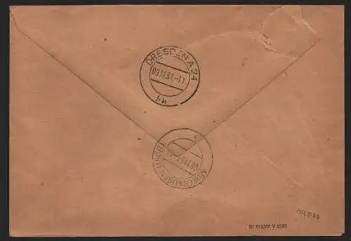 B14076 DDR ZKD Brief 1957 15 9007 Mühlhausen Rat des Kreises  an Rat der Stadt D