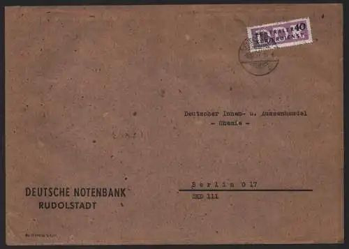 B14103 DDR ZKD Brief 1957 12 1106 Rudolstadt Deutsche Notenbank Rudolstadt an DI
