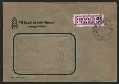B14108 DDR ZKD Brief 1957 15 1109 Stadtroda VEB Keramische Werke Hermsdorf Thür.