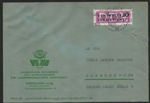 B14151 DDR ZKD Brief 1957 15 1303 Dippoldiswalde VEAB Landwirtschaftliche Erzeug