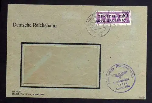 B1420 DDR ZKD 11 Kontrollzahl 8000 Brief Halle Saale geprüft BPP Deutsche Reichs