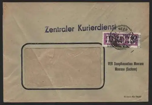 B14229 DDR ZKD Brief 1957 12 1507 Glauchau VEB Dampfkesselbau an nach Halle Saal