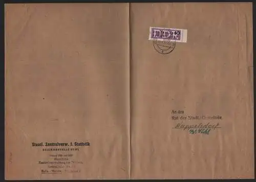 B14115 DDR ZKD Brief 1957 12 1200 Suhl Staatliche Zentralverwaltung für Statisti
