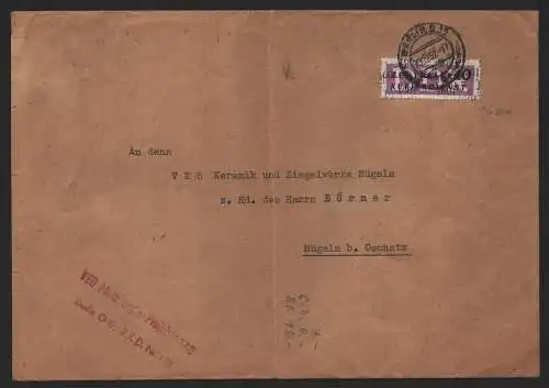 B14279 DDR ZKD Brief 1957 12 1601 Mitte  VEB Metallurgie Projektierung ZKD 145 a