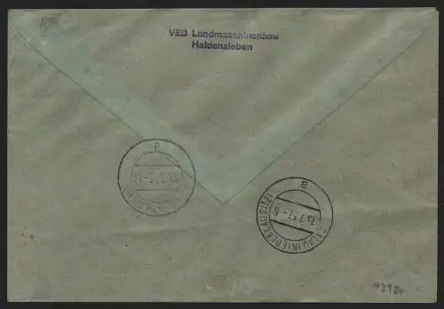 B13981 DDR ZKD Brief 1957 11 7005 Haldensleben VEB Landmaschinenbau  an VE Ogros