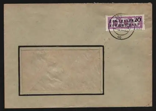B13310 DDR Dienst ZKD 11 1400 Brief 1957 Fensterbrief ohne Absender Empfänger