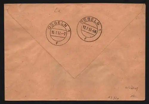 B13321 DDR Dienst ZKD 11 1404 Brief 1957 Rossweiner Achsen- Federn Werke Rat