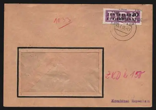B13319 DDR Dienst ZKD 11 1402 Brief 1957 Kombinat Espenhain nach Berlin
