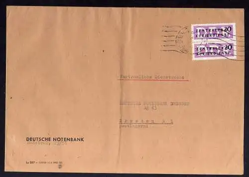 B1184 DDR ZKD 1957 2x B 7 vertrauliche Dienstsache 22.12 56 Deutsche Notenbank R