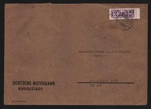 B11920 DDR ZKD 12 1106 Brief Deutsche Notenbank Rudolstadt 1957 nach Berlin