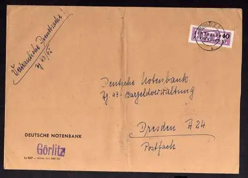 B1185 DDR ZKD 1957 B 8 vertrauliche Dienstsache 22.11 56 Deutsche Notenbank Görl