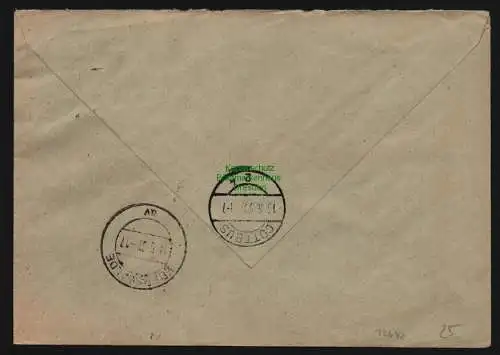 B12642 DDR ZKD 1957 2x 6 Brief Spätverwendung unzulässig 11.5.57 nach Eberswalde