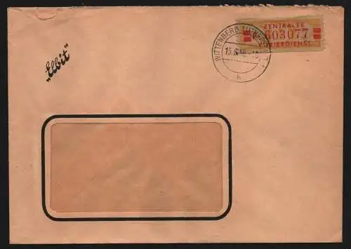 B11905 DDR ZKD Brief Wittenberg Lutherstadt 1958 19 I F 603077 nach Berlin Elbit