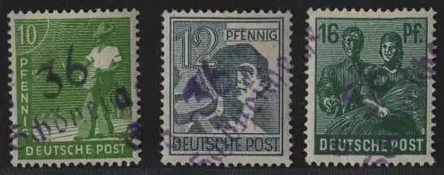 h6684 SBZ Handstempel Bezirk 36 Schöneiche 10, 12, 16 Pfg. * gepr. BPP