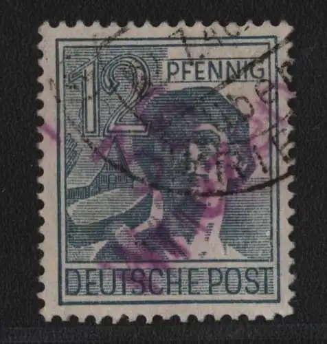 h6806 SBZ Handstempel Bezirk 36 Wriezen 166b rot 12 Pfg. gestempelt gepr. BPP