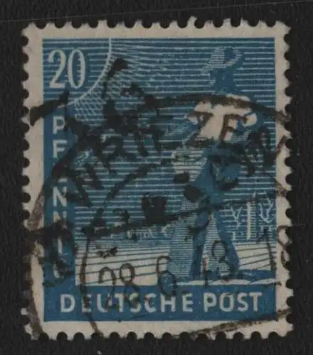 h6800 SBZ Handstempel Bezirk 36 Wriezen 166a schwarz 20 Pfg. gestempelt gepr BPP