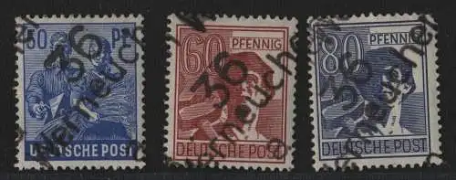 h6762 SBZ Handstempel Bezirk 36 Werneuchen 50, 60, 80 Pfg. * gepr. BPP